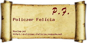 Policzer Felícia névjegykártya